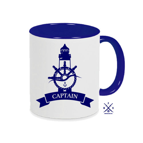 Tasse Kaffeebecher Steuerrad Captain